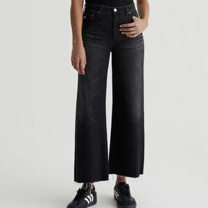 AG Saige Wide Leg Crop Black Jeans